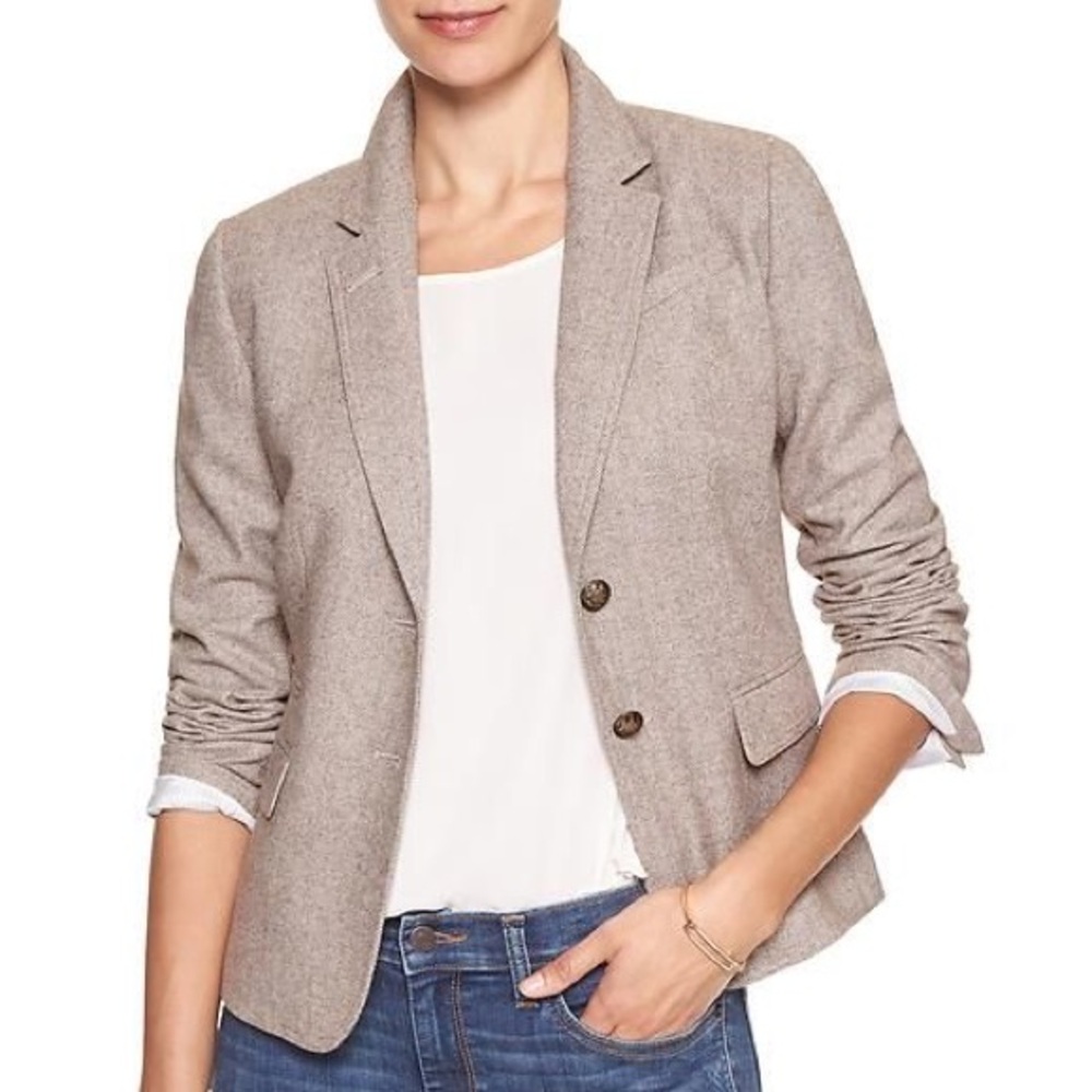 Banana Republic Factory Petite Chevron Academy Blazer
